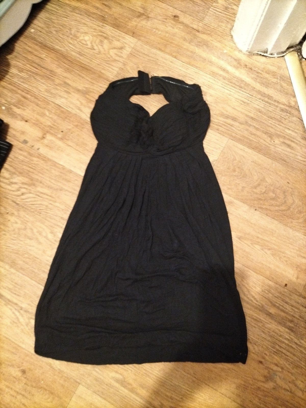 Ladies Lipsy Size 12 Black Padded Bust Open Back Dress