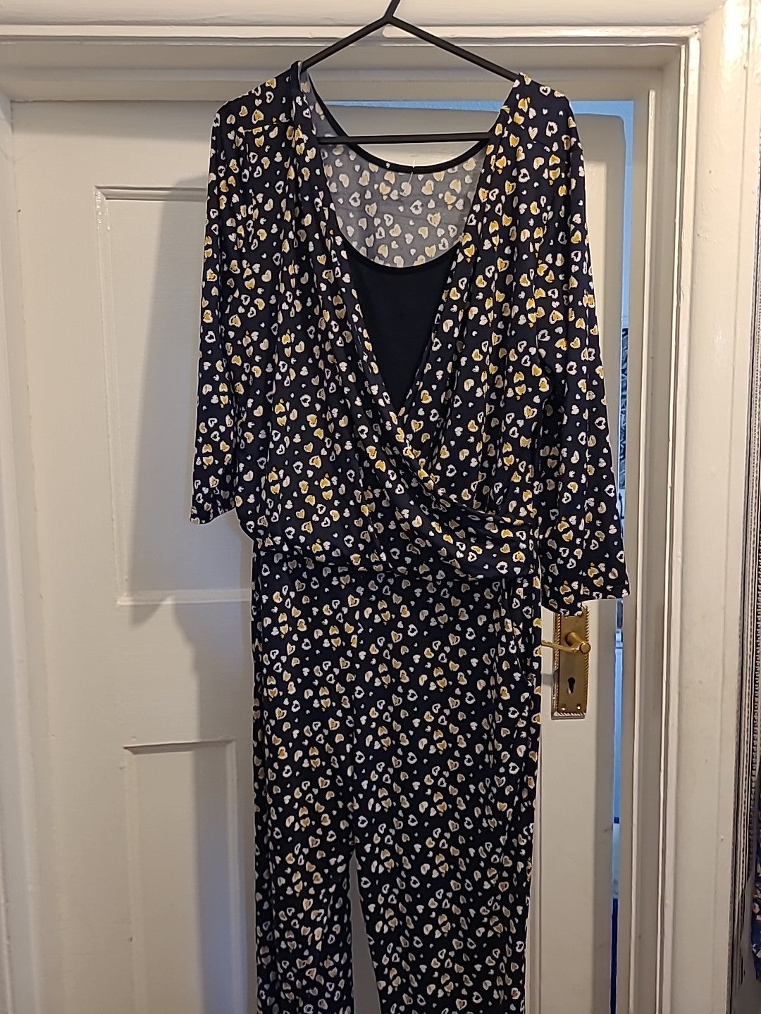 Ladies Size Large Navy "Loveheart" Jumpsuit
