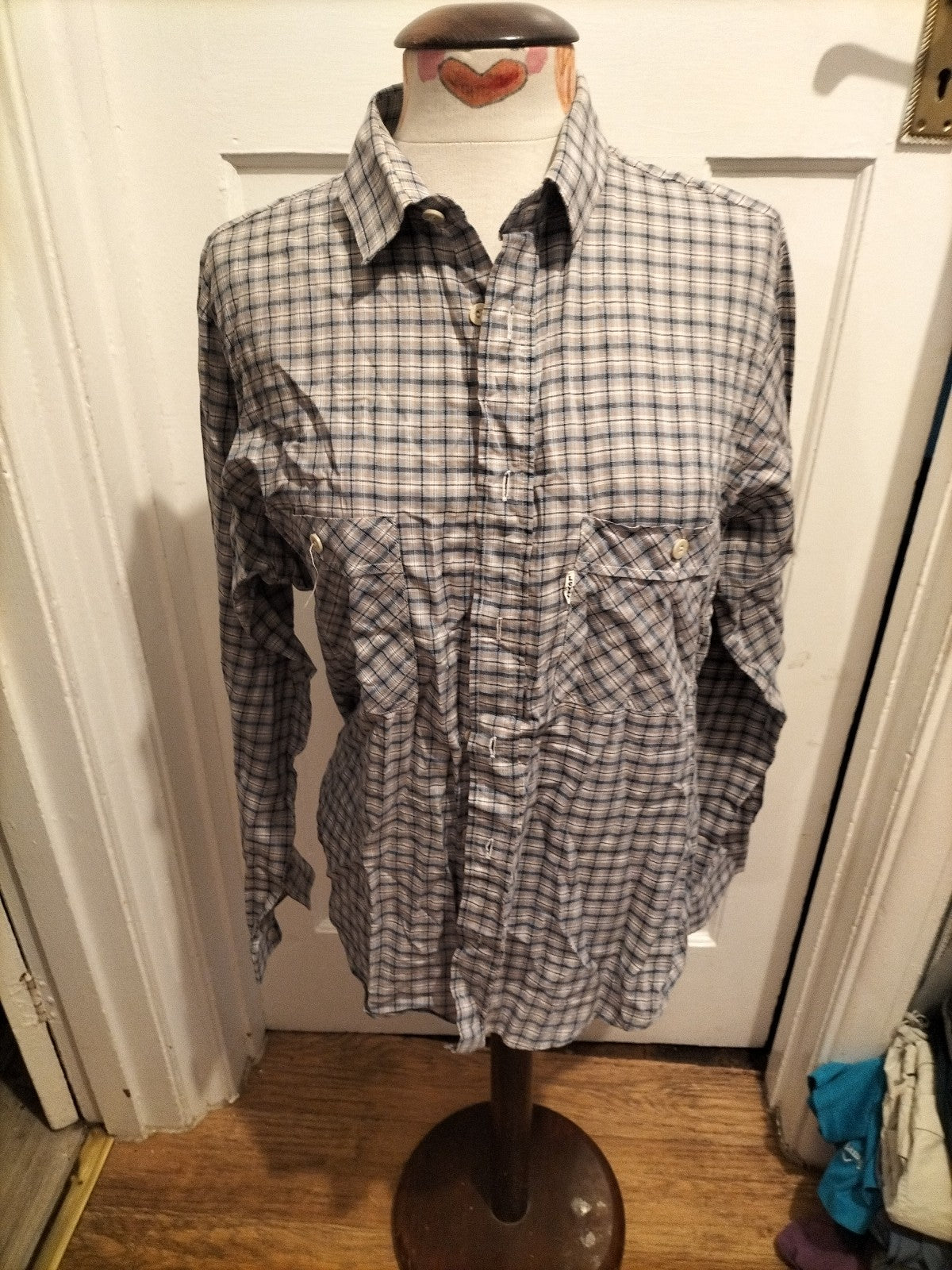 Mens Levi Strauss&Co 16.5in Multi Coloured Checked Long Sleeve Shirt