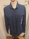 Mens Jules Size XL Navy White Slim Fit Long Sleeved Shirt