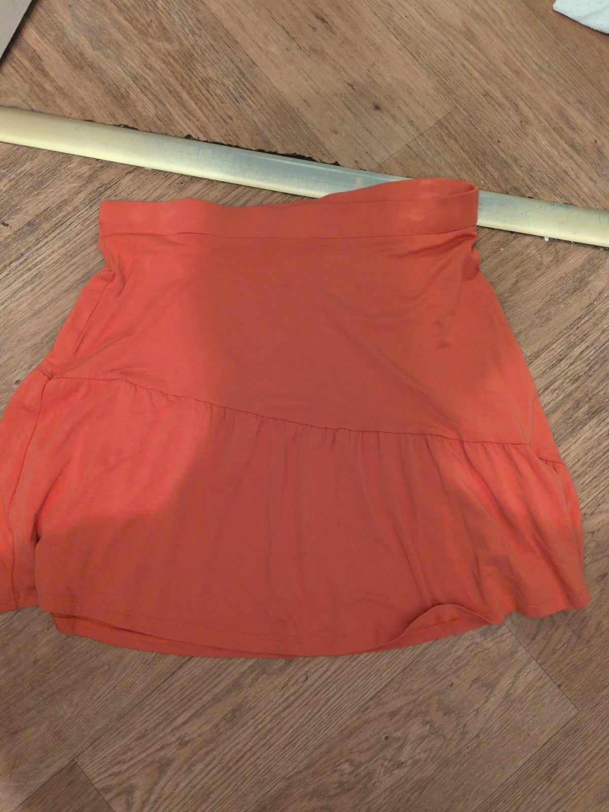 Tu 14 Orange Knee Length Skirt Stretch Flare