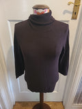 Ladies Alex&Co Size 8 Dark Brown Long Sleeved Roll Neck