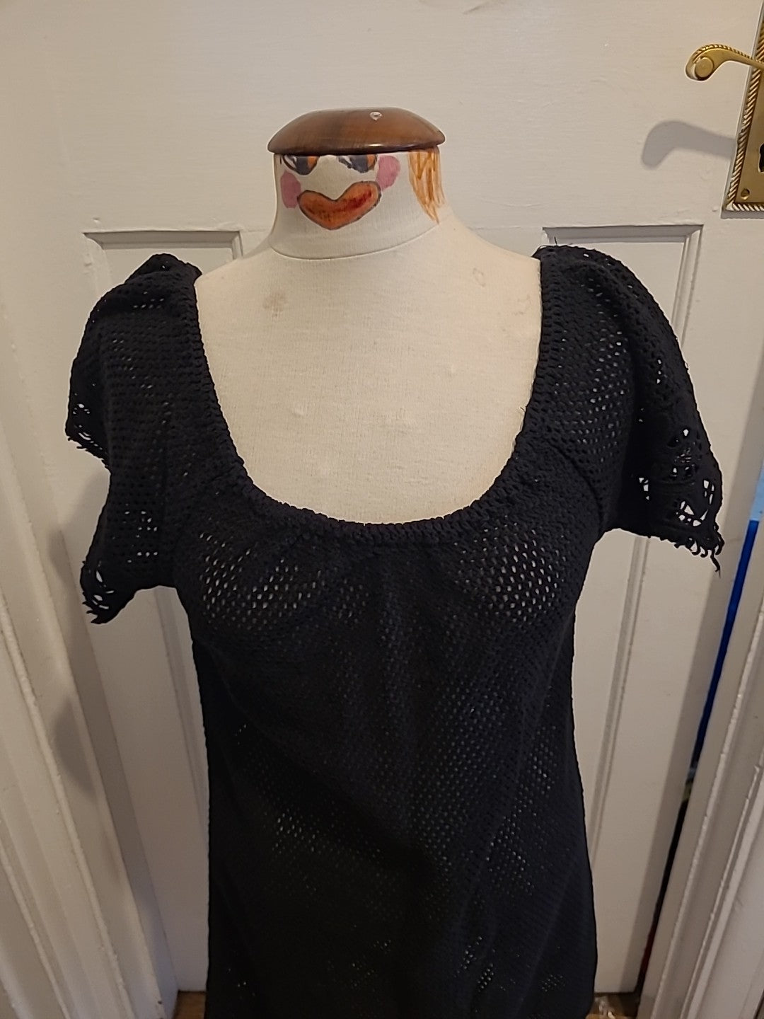 Ladies Calzedonia Size Medium Black See Through Dress