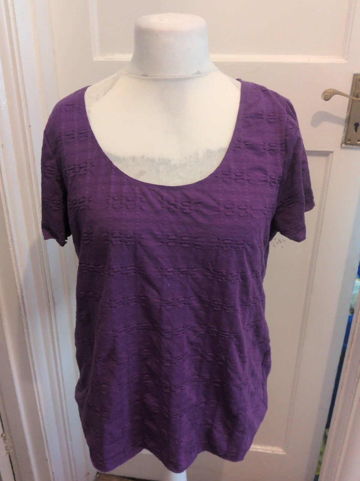 Per Una 22 Deep Purple Short Sleeve Blouse