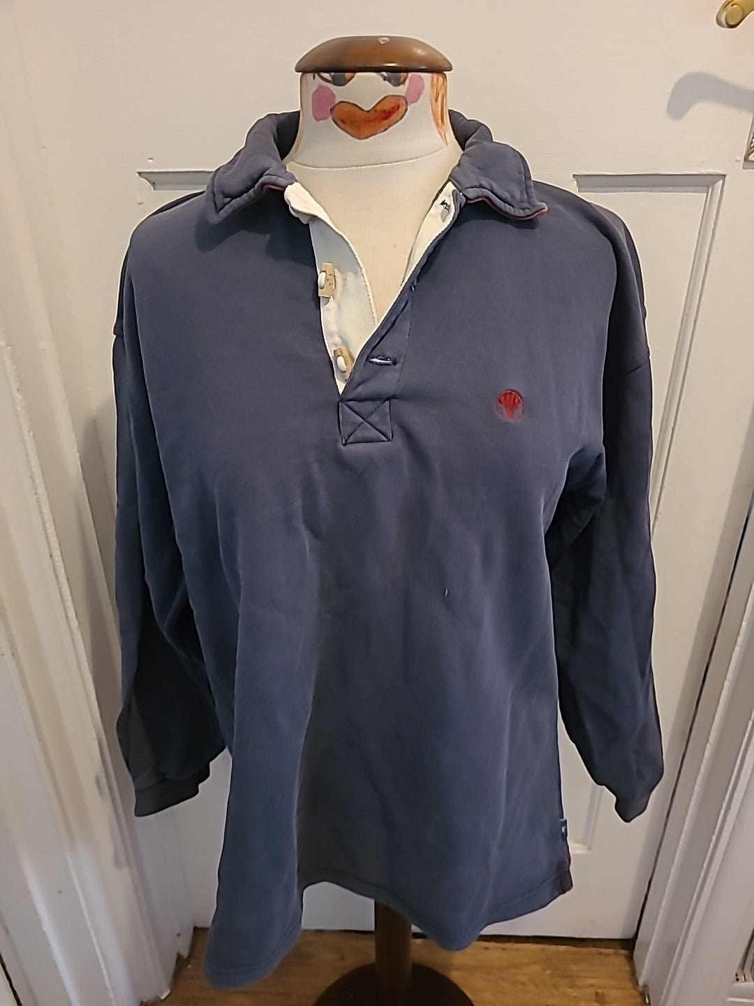 Mens Size Medium Navy Cotton Pullover Jumper(Mark On Cuff)