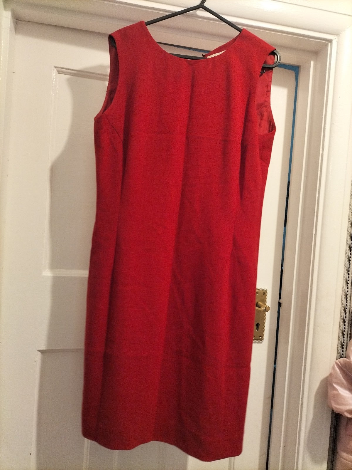 Ladies Jaeger Size 10 Red Lined Sleeveless Dress
