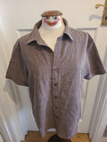 Mens Jeff Banks Size Large Brown Short Sleeve Shirt