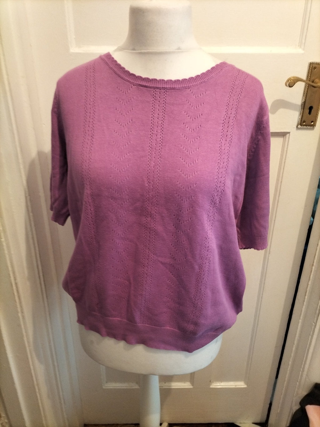 RR Fr XL Purple Short Sleeve Blouse