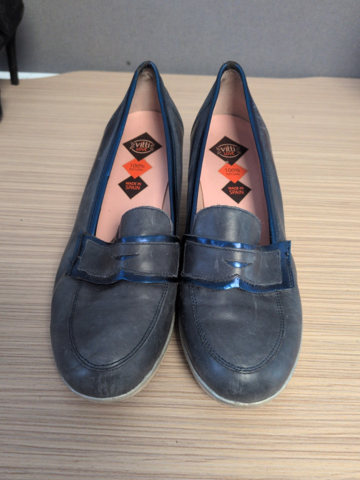 Vitti Love 100% Natural Navy Blue Shoes EU 40