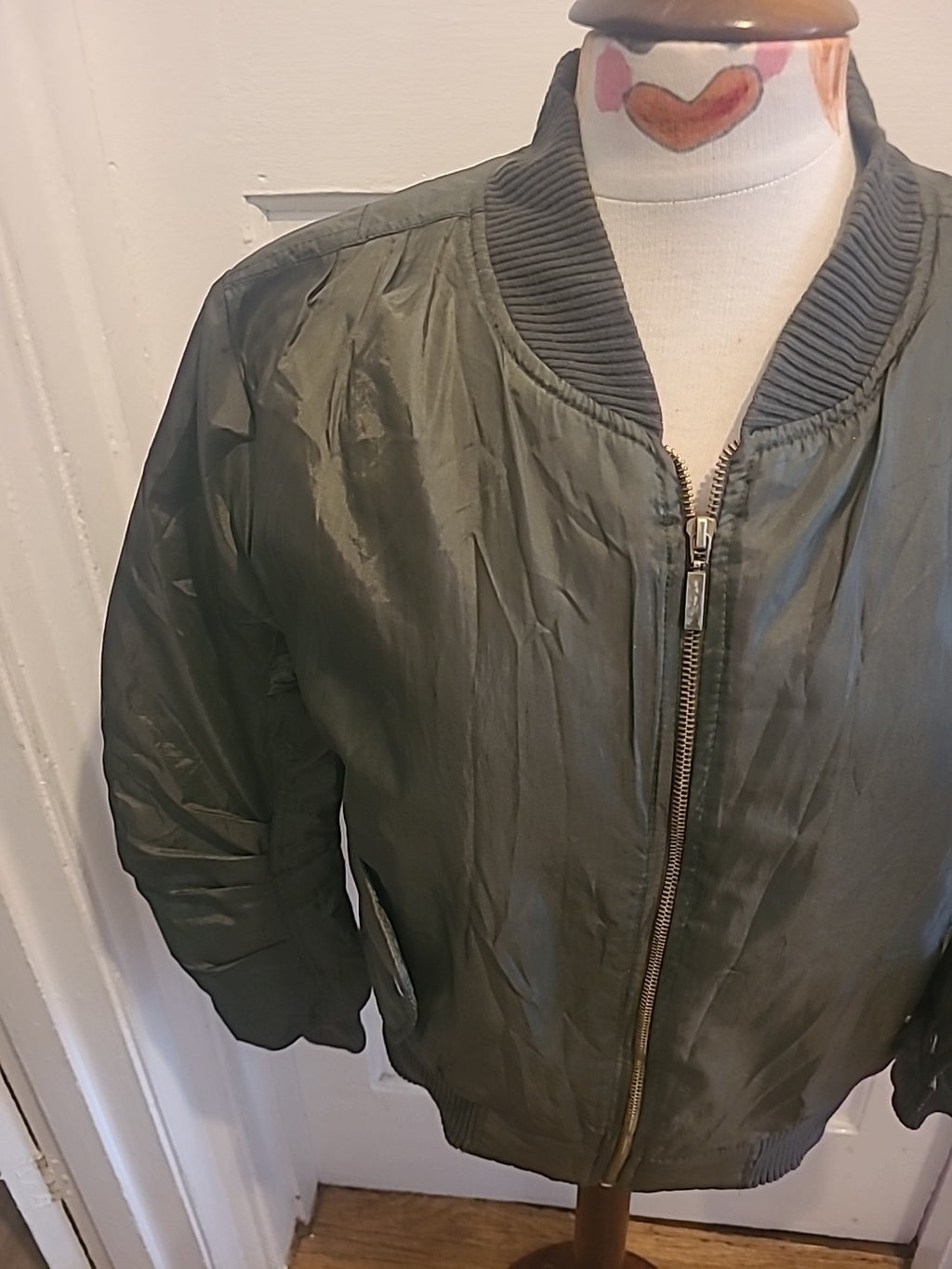 Ladies Size Small Khaki Lined Long Sleeved Jacket