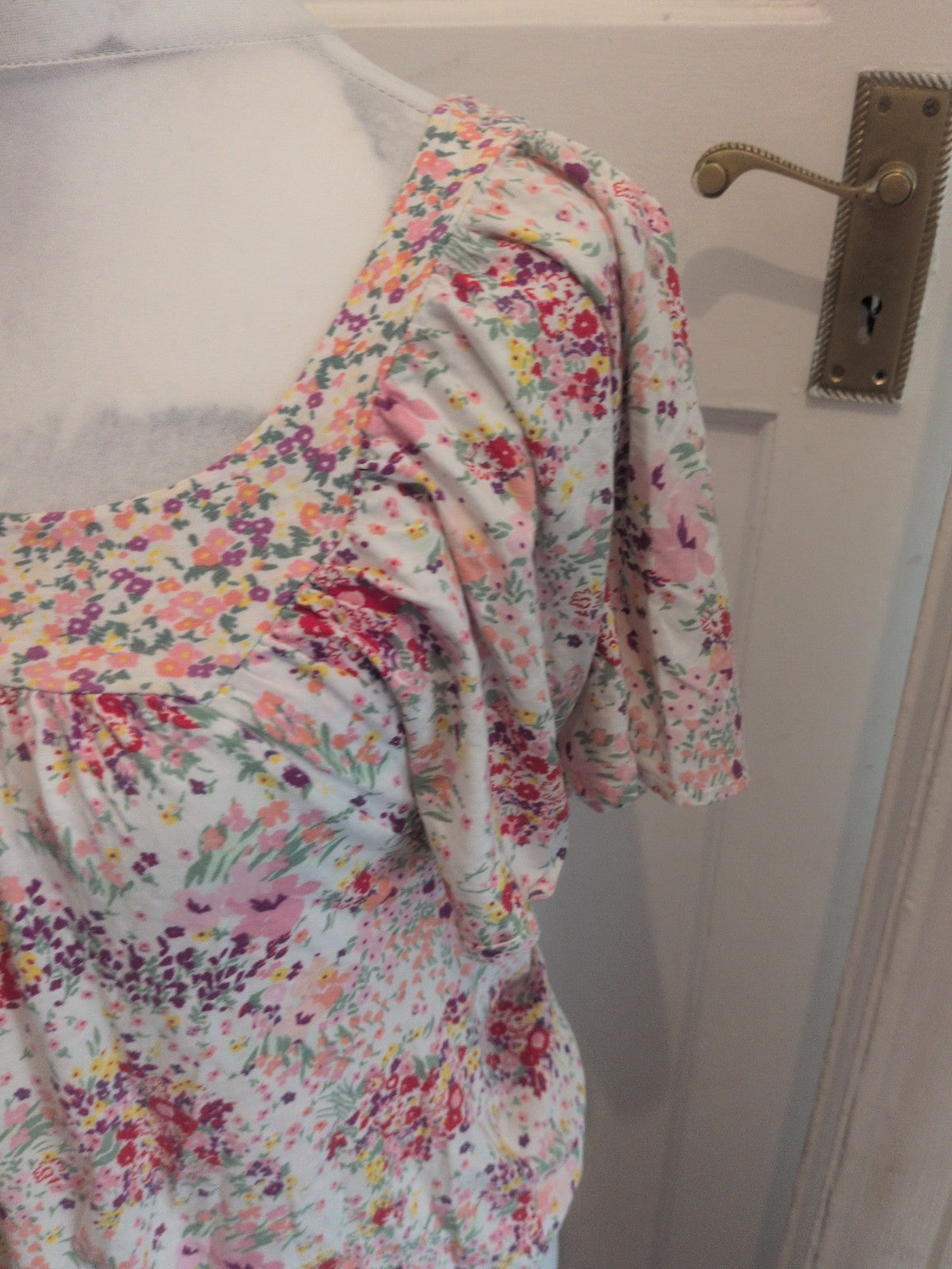 H&M Garden Collection Small Floral Short Sleeve Blouse