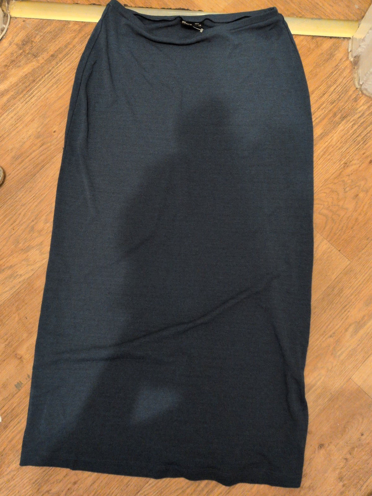 BHS 16 Navy Long Length Elasticated Maxi Skirt