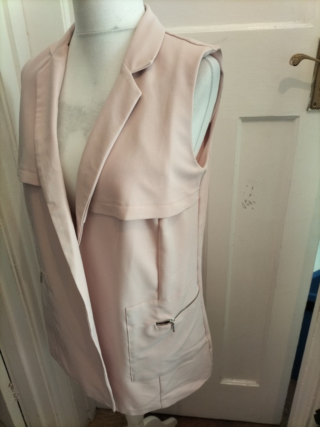 Primark 14 Pale Pink Sleeveless Blazer