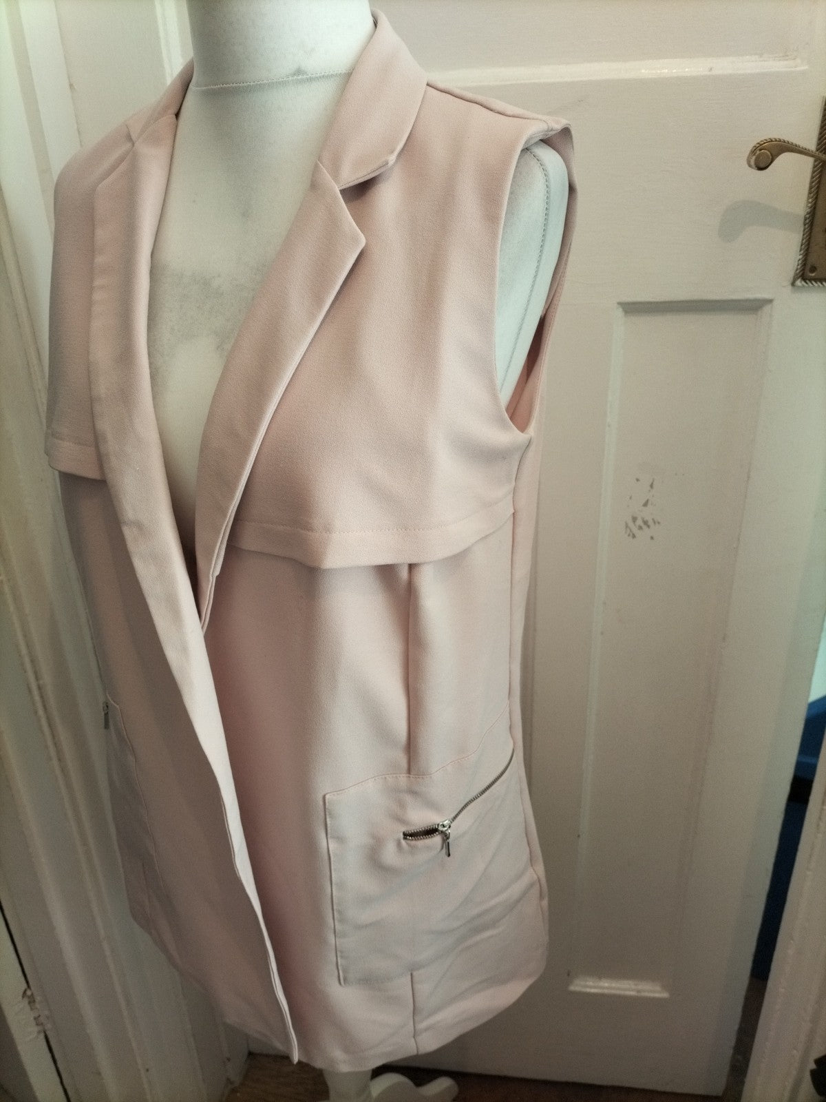 Primark 14 Pale Pink Sleeveless Blazer