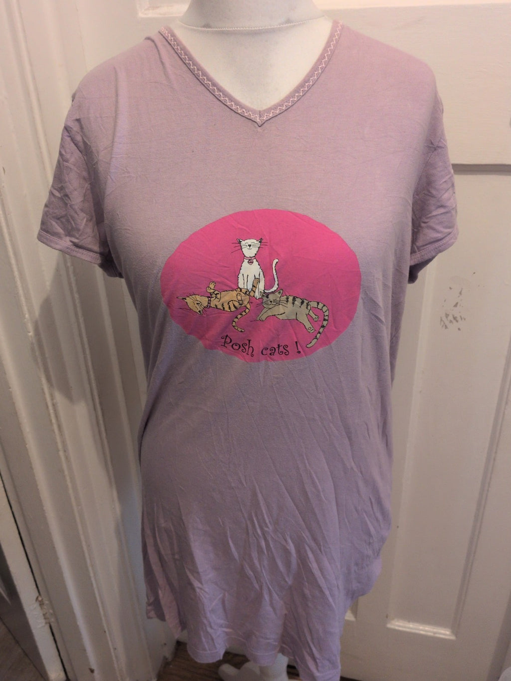 Evie 14-16 Cat Print Short Sleeve Nighty