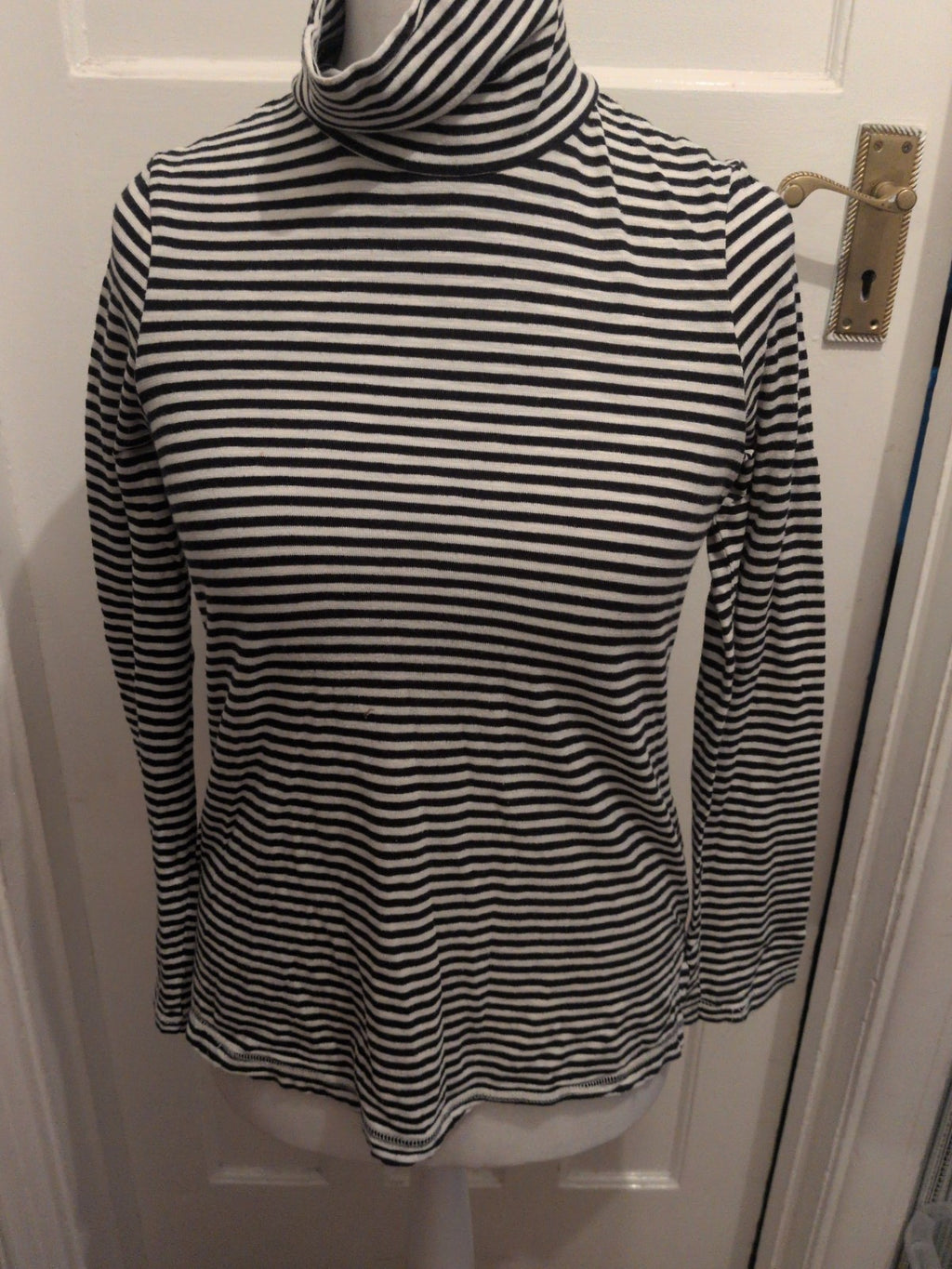 Next 8 Black And White Long Sleeve High Neck Top