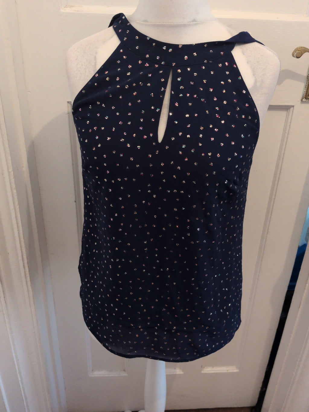 Oasis 14 Royal Blue With Diamanté Sleeveless Blouse