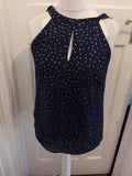 Oasis 14 Royal Blue With Diamanté Sleeveless Blouse