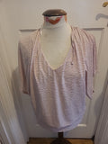 Ladies New Look Size 14 Pale Pink Short Sleeved Crinkle effect Blouse