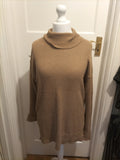 Ladies Baukjen Size 12 Coffee Roll Neck Jumper