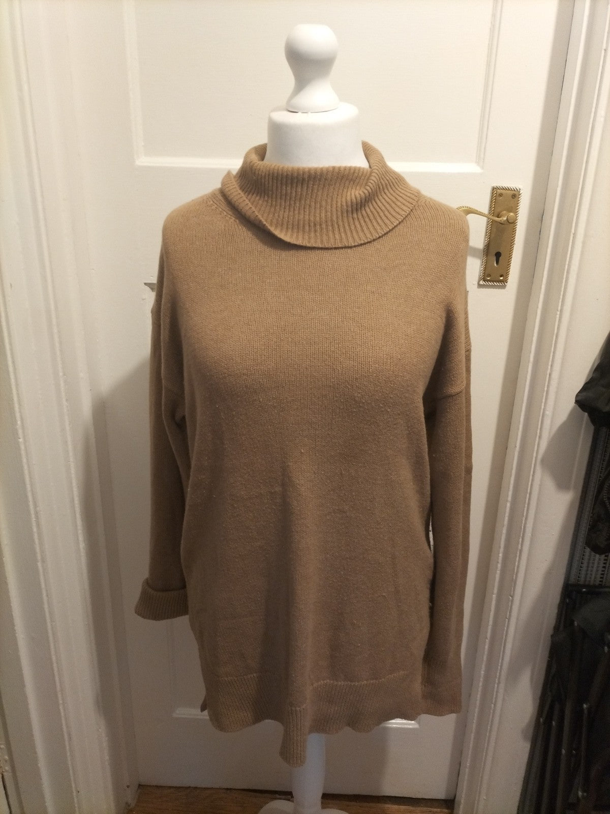 Ladies Baukjen Size 12 Coffee Roll Neck Jumper