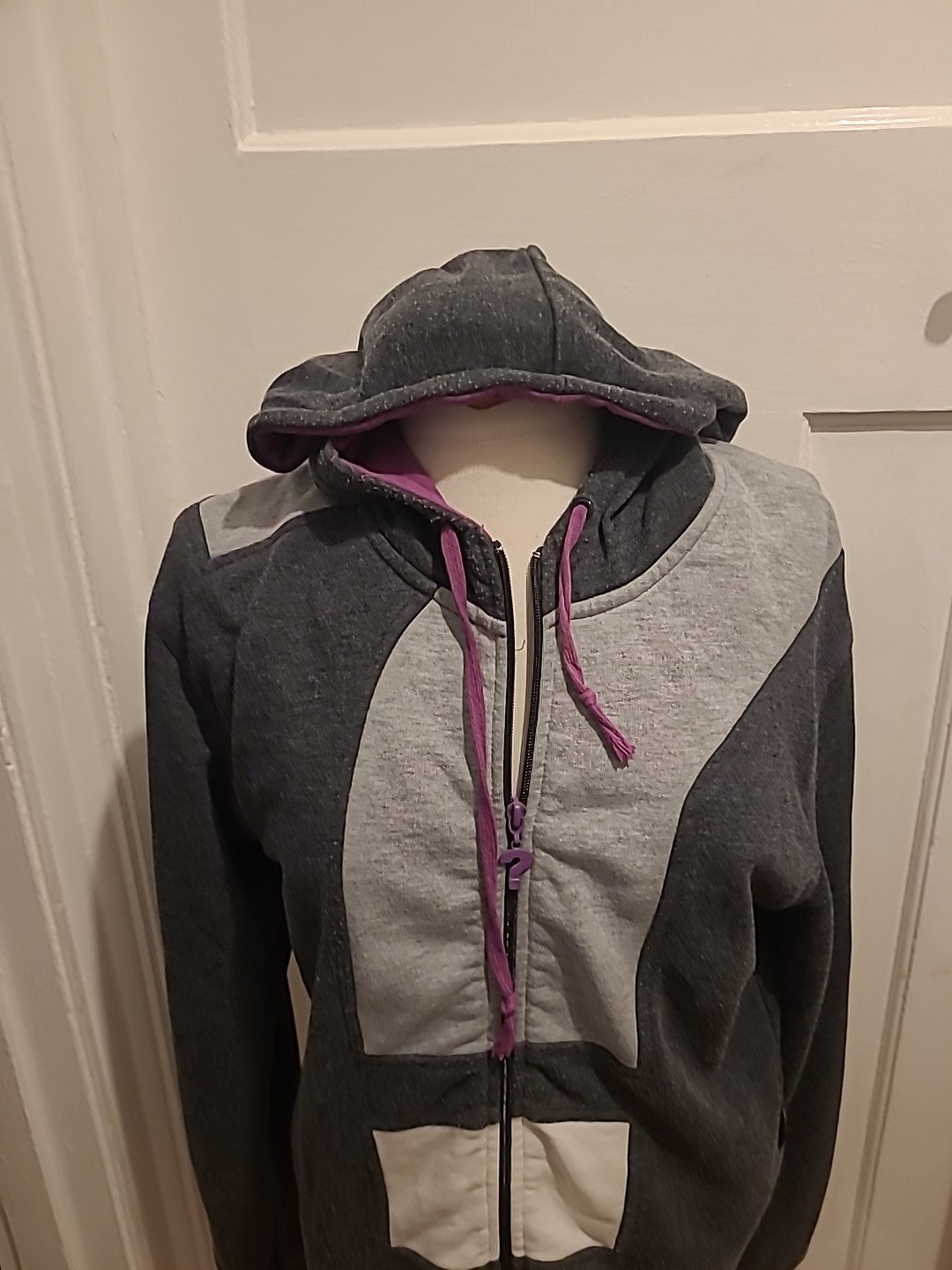 Ladies Jacket Made By Size Grey/pink Size S-M