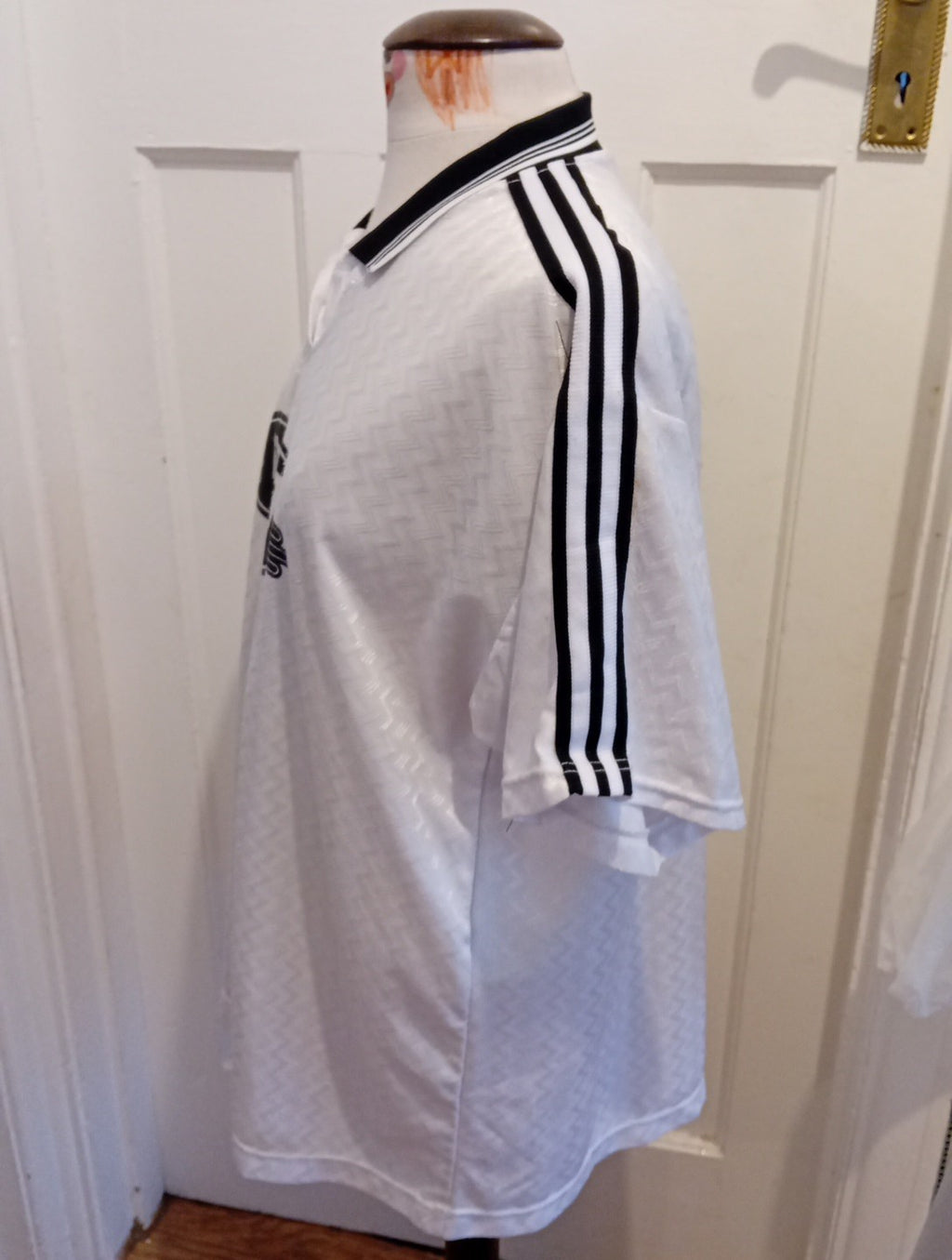 Mens BCM Size XL White Patterned Polo Shirt