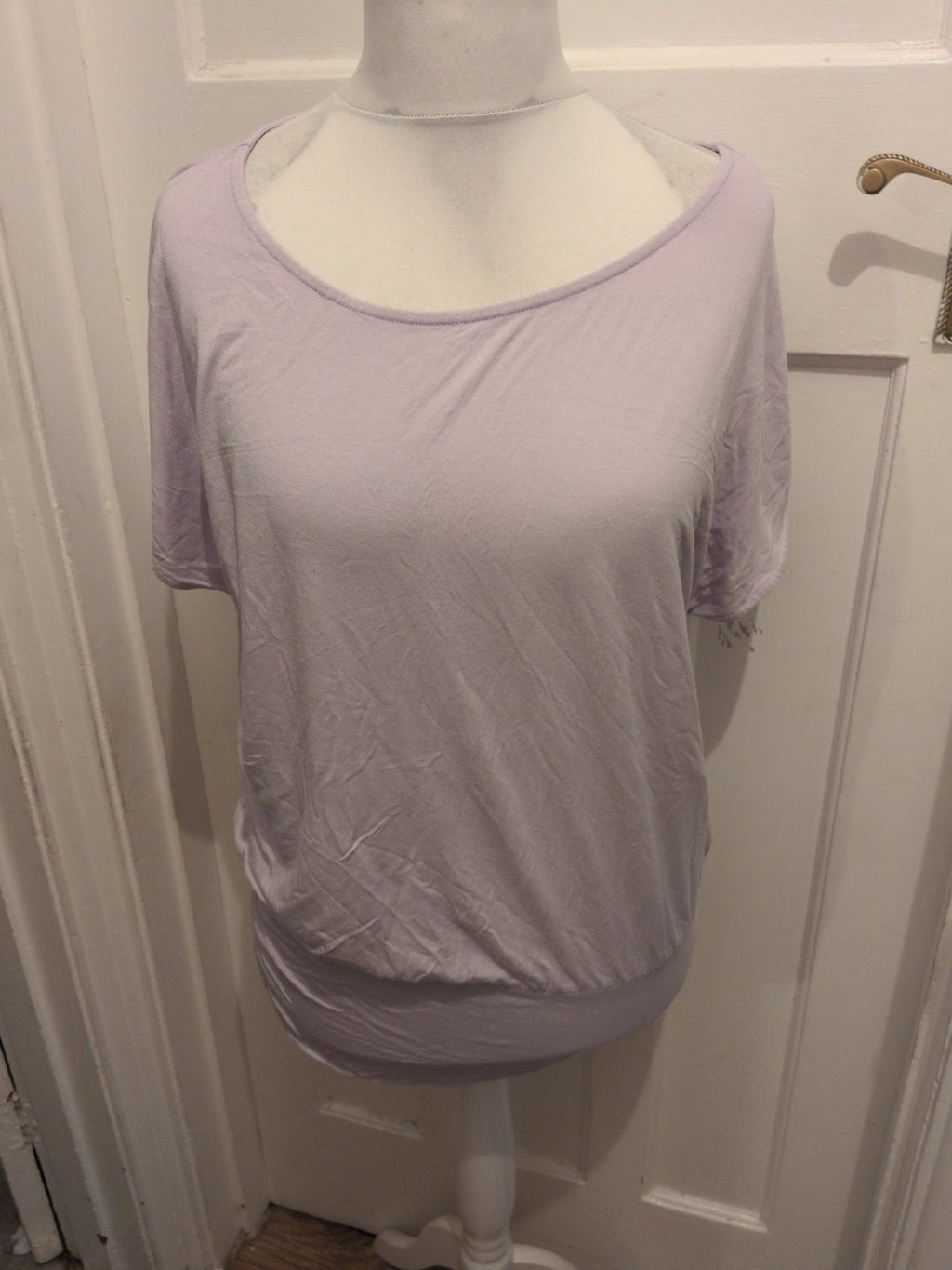 Large Lilac Short Sleeve T-shirt Round Neck