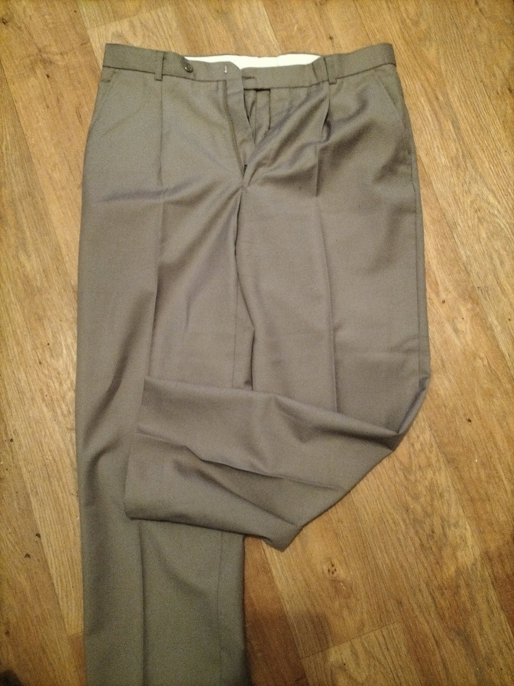 Mens The Label Size 34" Short Wool Beige Trousers