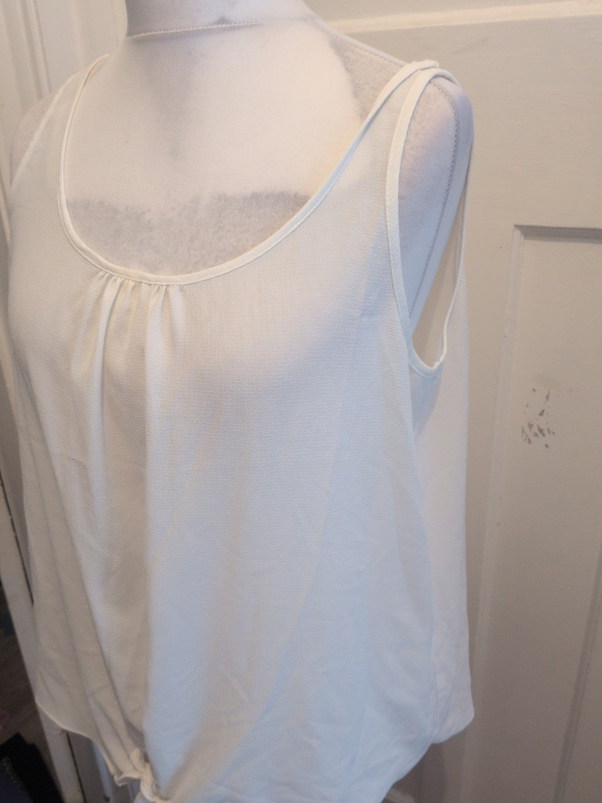 TU 16 Ivory Sleeveless Blouse