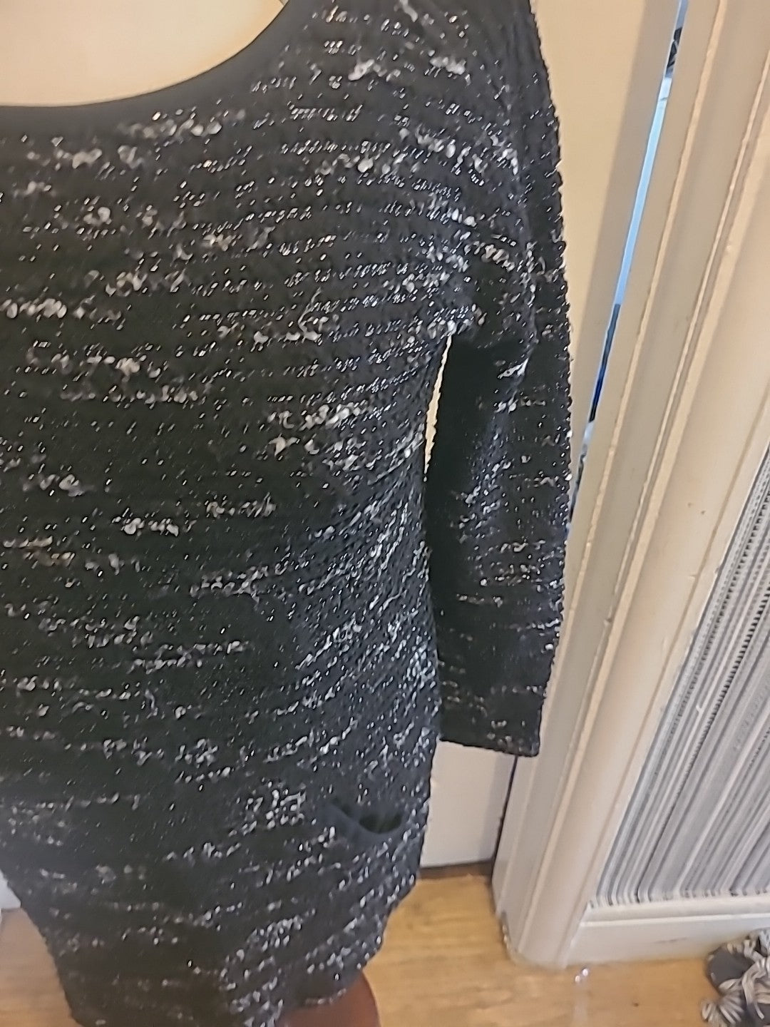 Ladies Next Size 6 Black Fleck Mid Sleeved Dress