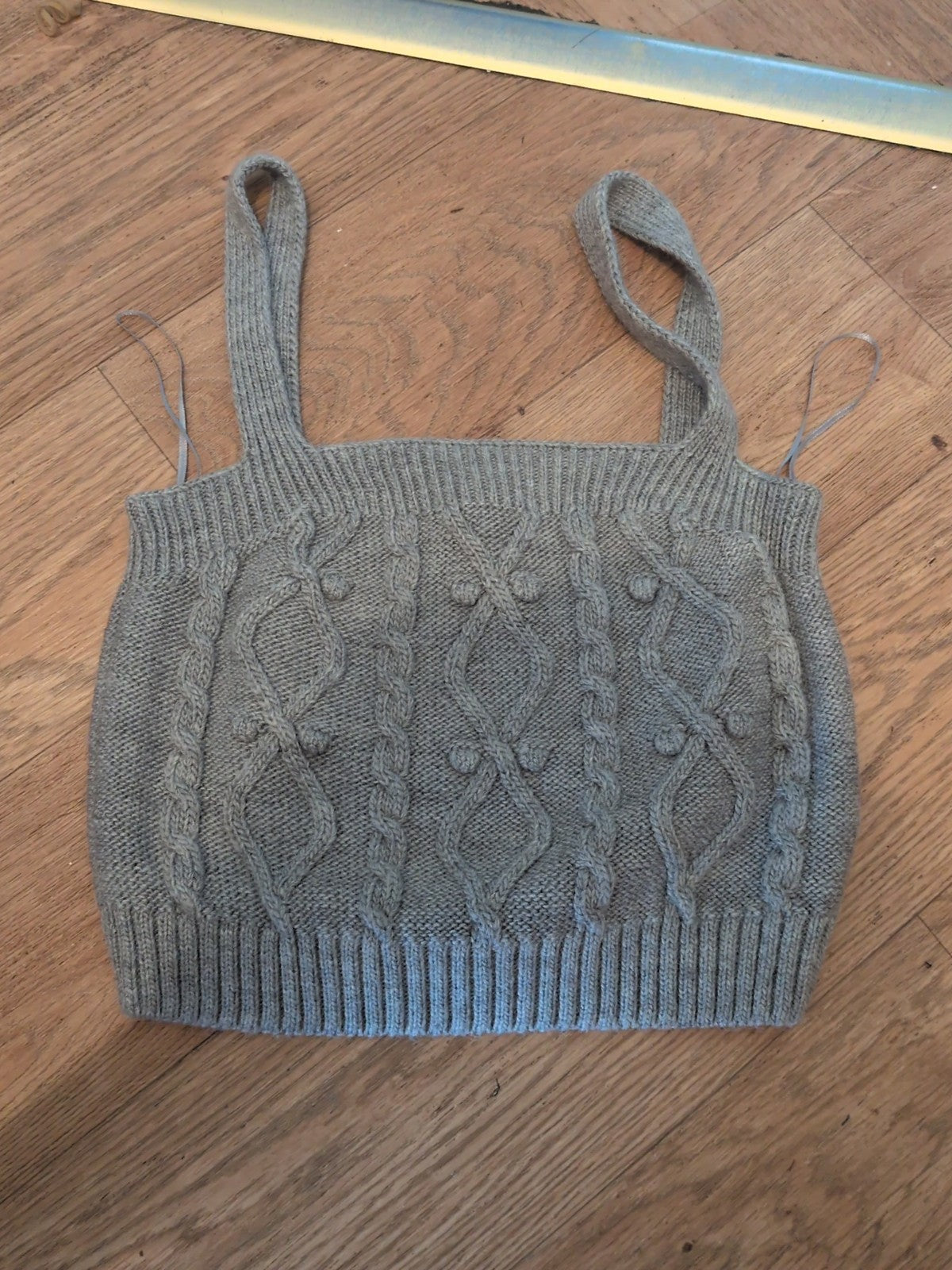 River Island Medium Grey Knit Crop Top