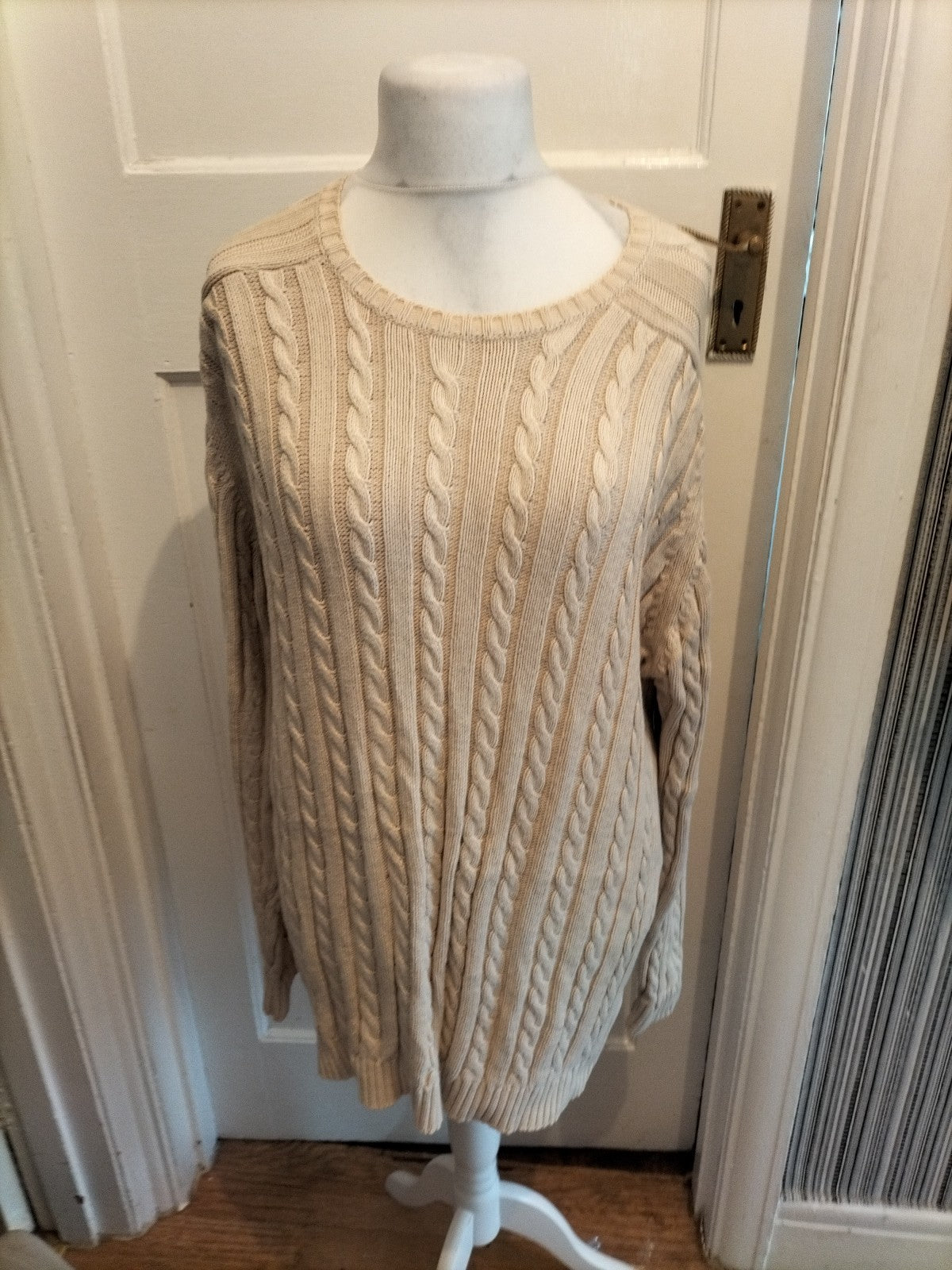 Wolsey XL Cream Knit Heavy Long Sleeve Jumper