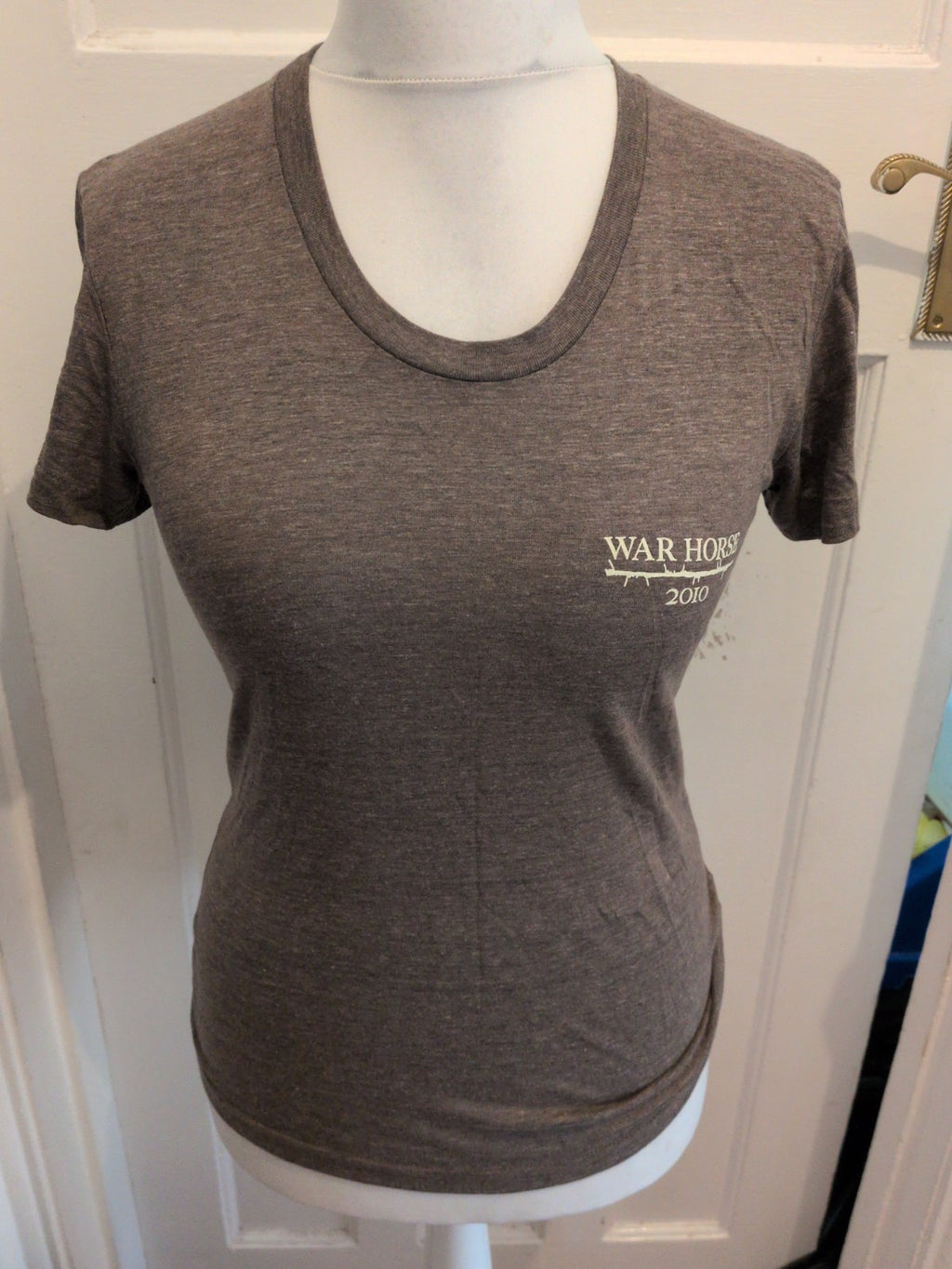 Large Dark Grey War Horse Print Short Sleeve T-shirt