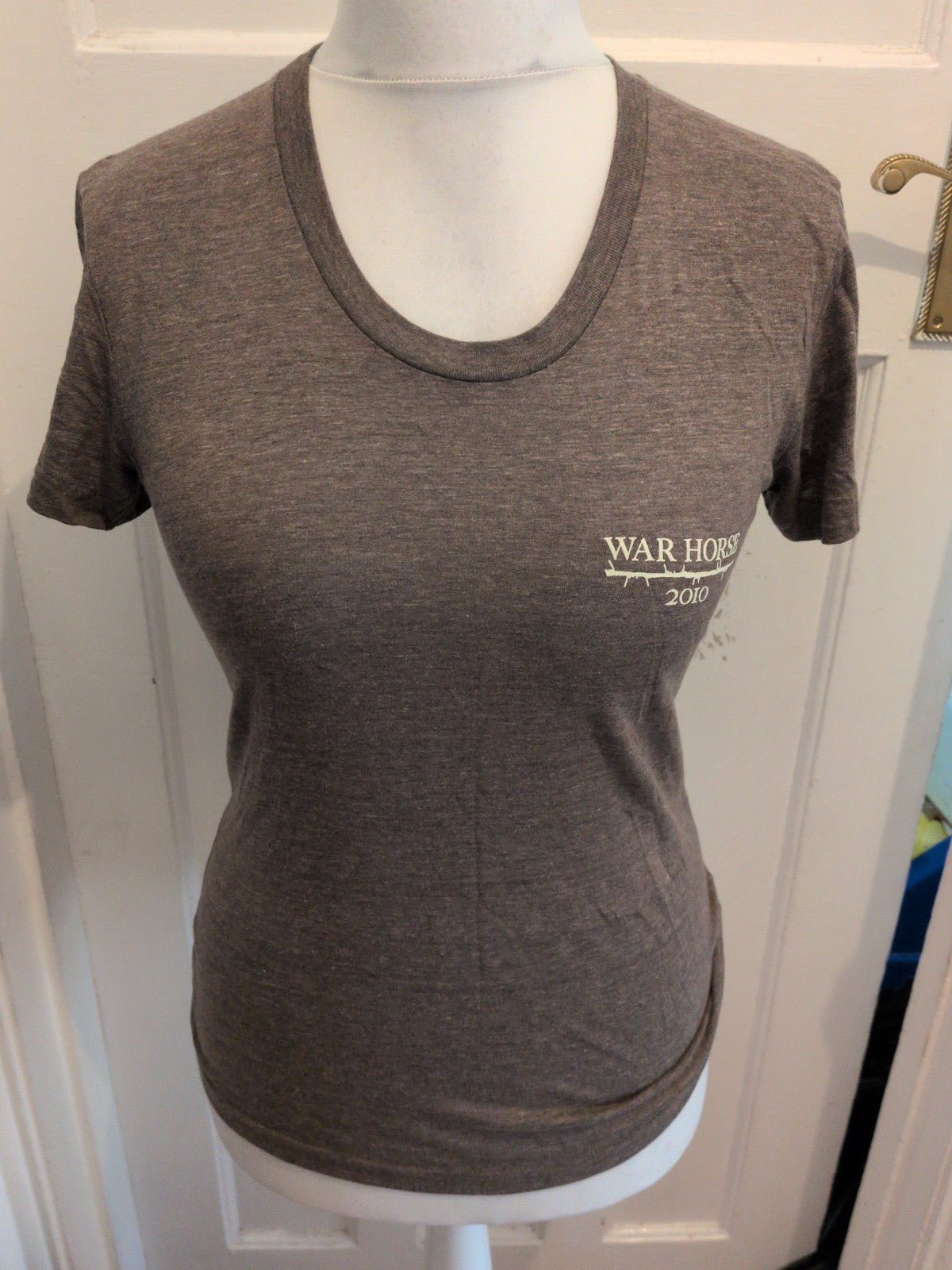 Large Dark Grey War Horse Print Short Sleeve T-shirt
