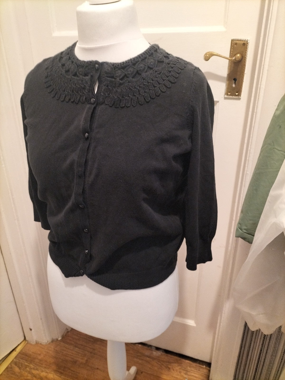 Ladies Sweatyworks Size Medium Black Cardigan