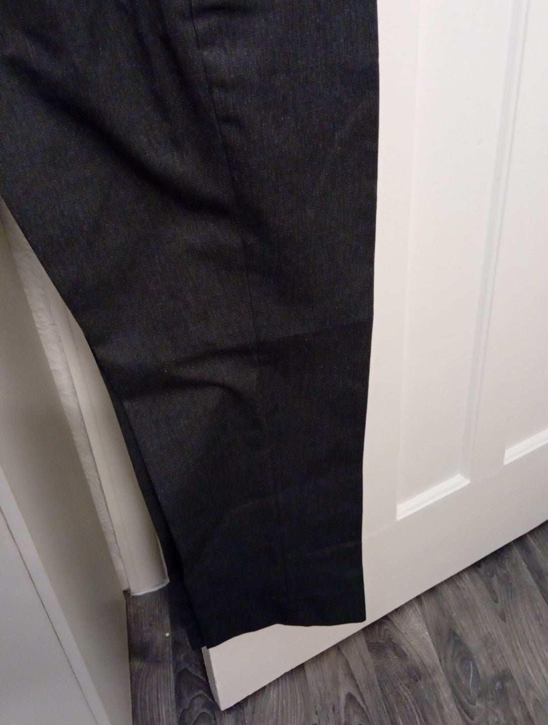 Mens Trousers Size 32 W Short Leg Pinstripe Fine Lines Grey