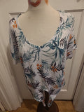 Ladies George Size 16 Multi Coloured Floral Short Sleeve Blouse