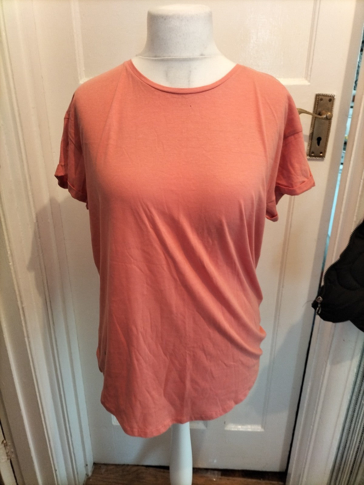 Ladies Papaya Size M Pinky Orange Short Sleeved Tshirt