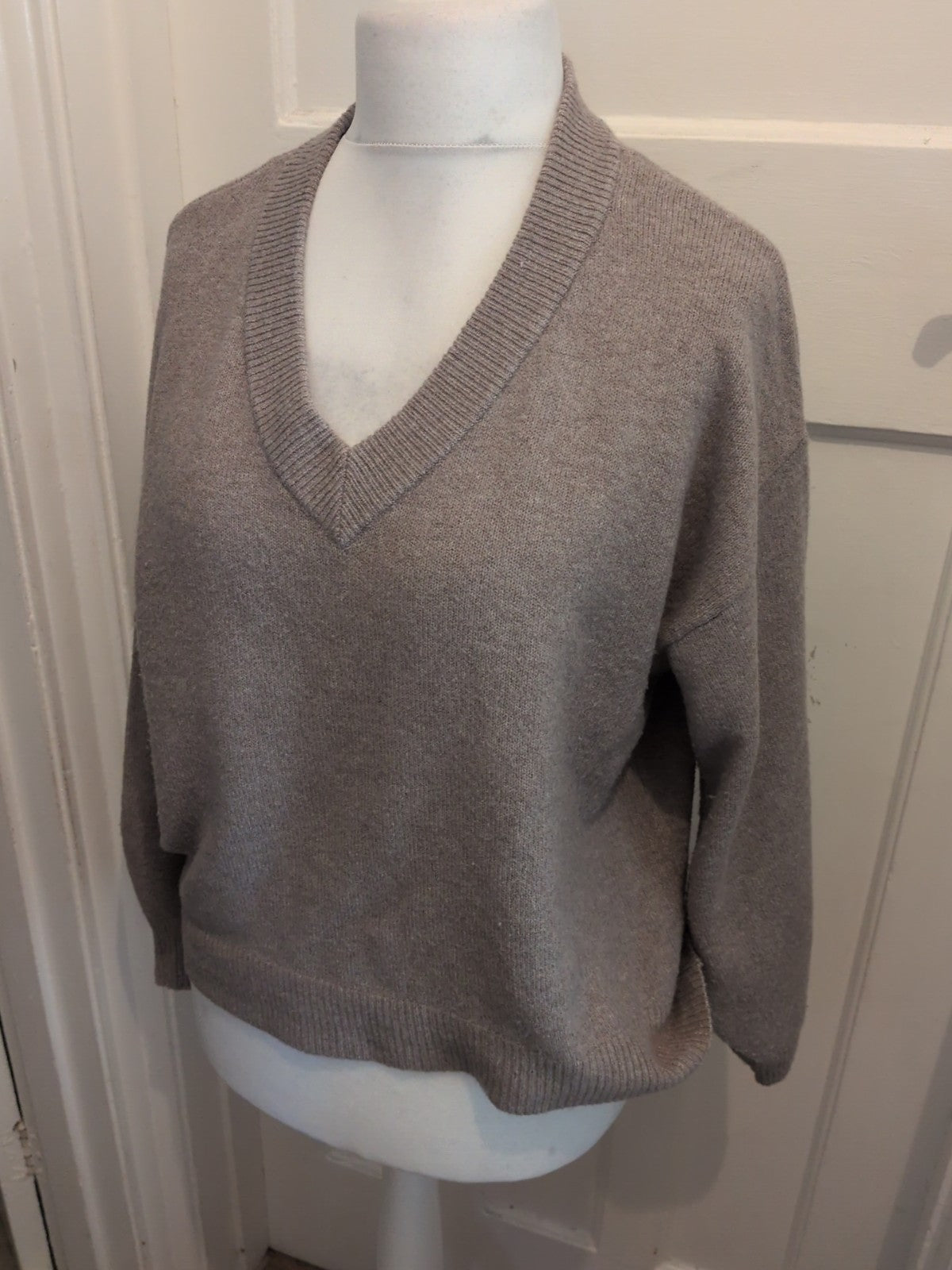George 12-14 Grey V Neck Soft Pullover Jumper