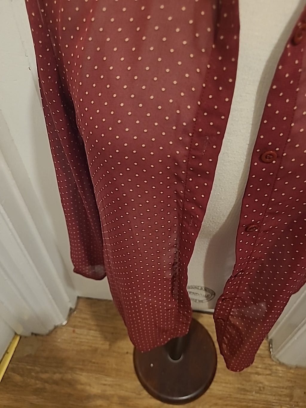 Ladies Cameo Rose Size 12 Purple White Polkadot Style Long Sleeved Blouse