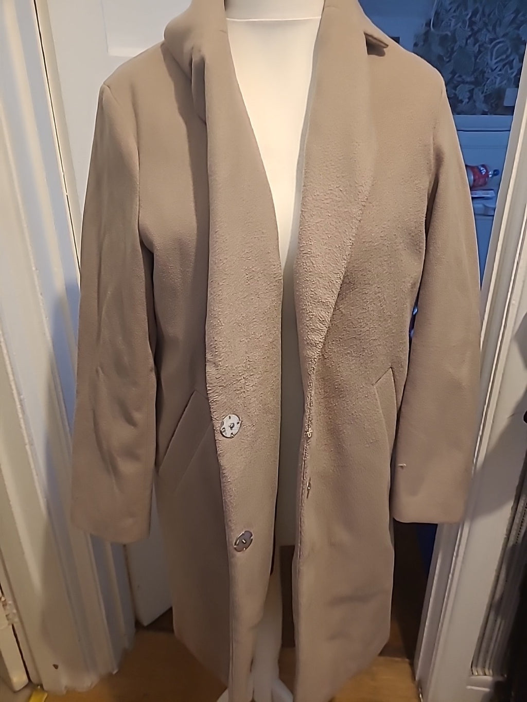 Ladies New Look Size 12 Purple Lined Long Length Jacket