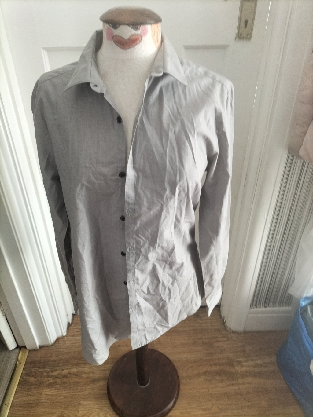 Mens New Look Size Medium Grey Long Sleeved Shirt
