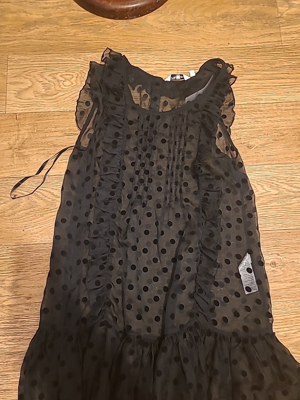 Brand New Ladies New Look Size 8 Black Spotty See Through Sleeveless Blouse