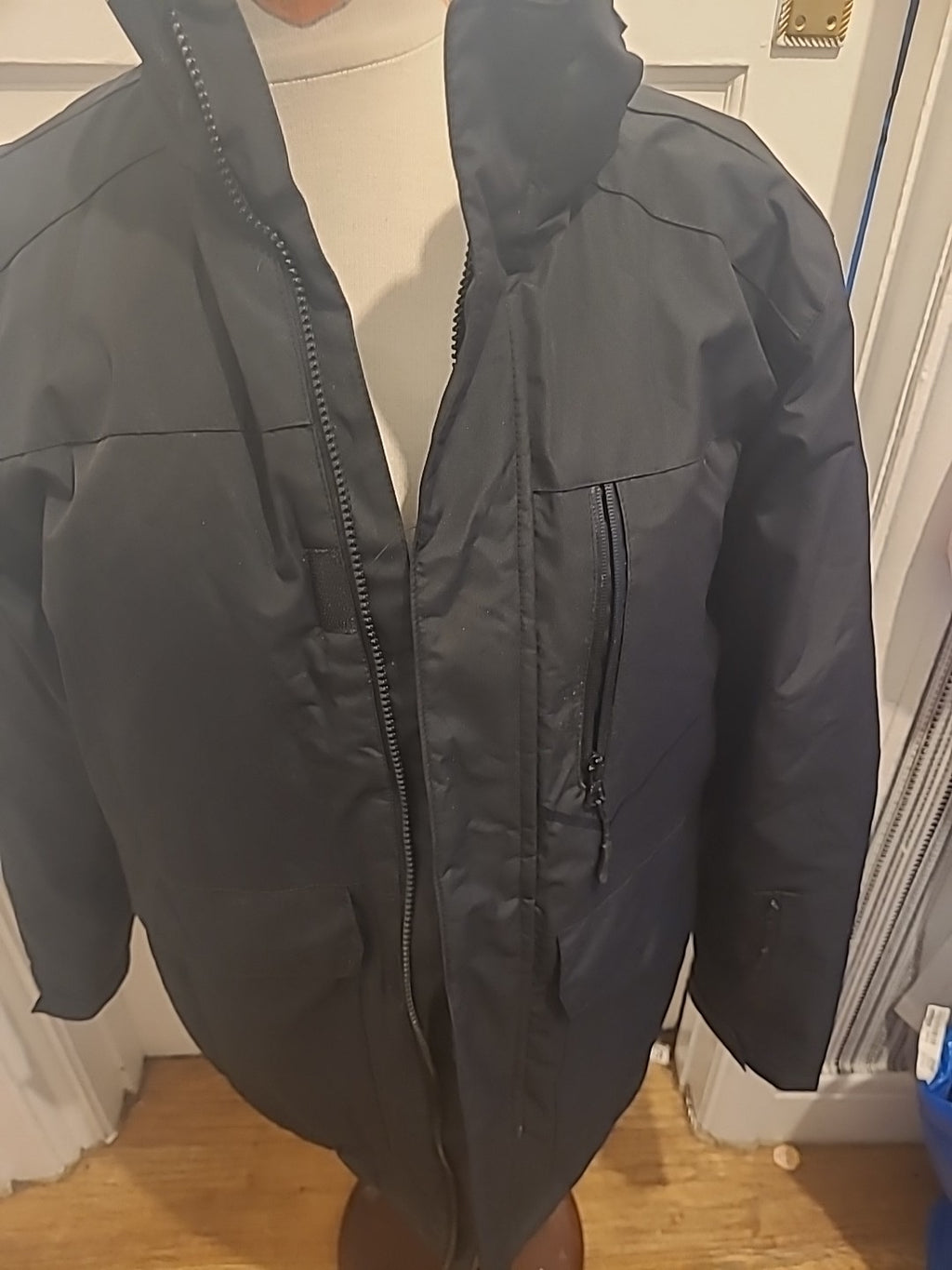 Mens Primark Size Small Black Long Sleeved Lined Coat