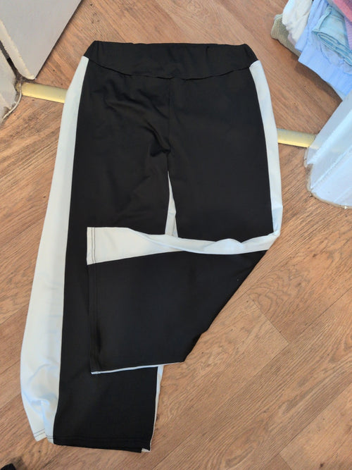 2XL Black With White Side Trim Elasticated Trousers