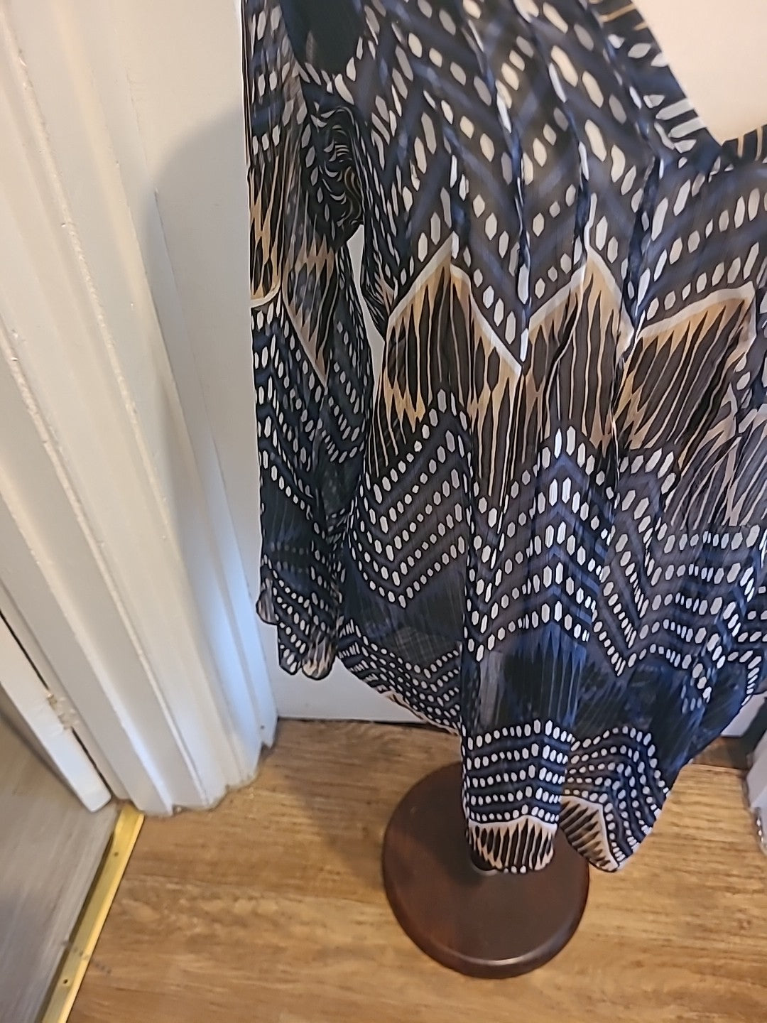 Ladies Pia Rossini Size Medium Multi See Through Long Sleeved Blouse
