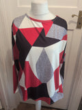Ladies Size XL Red White And Silver Long Sleeve T-shirt