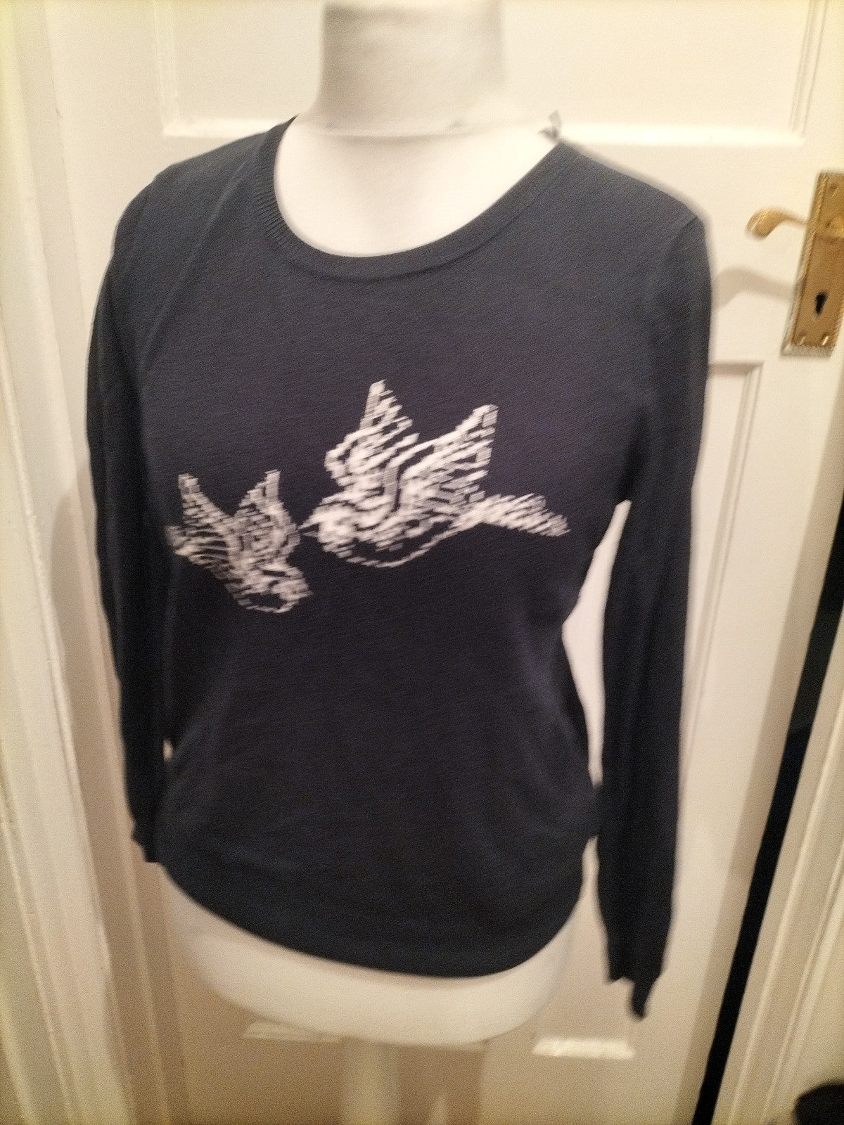 F&F 12 Navy Bird Pattern Lightweight Jumper