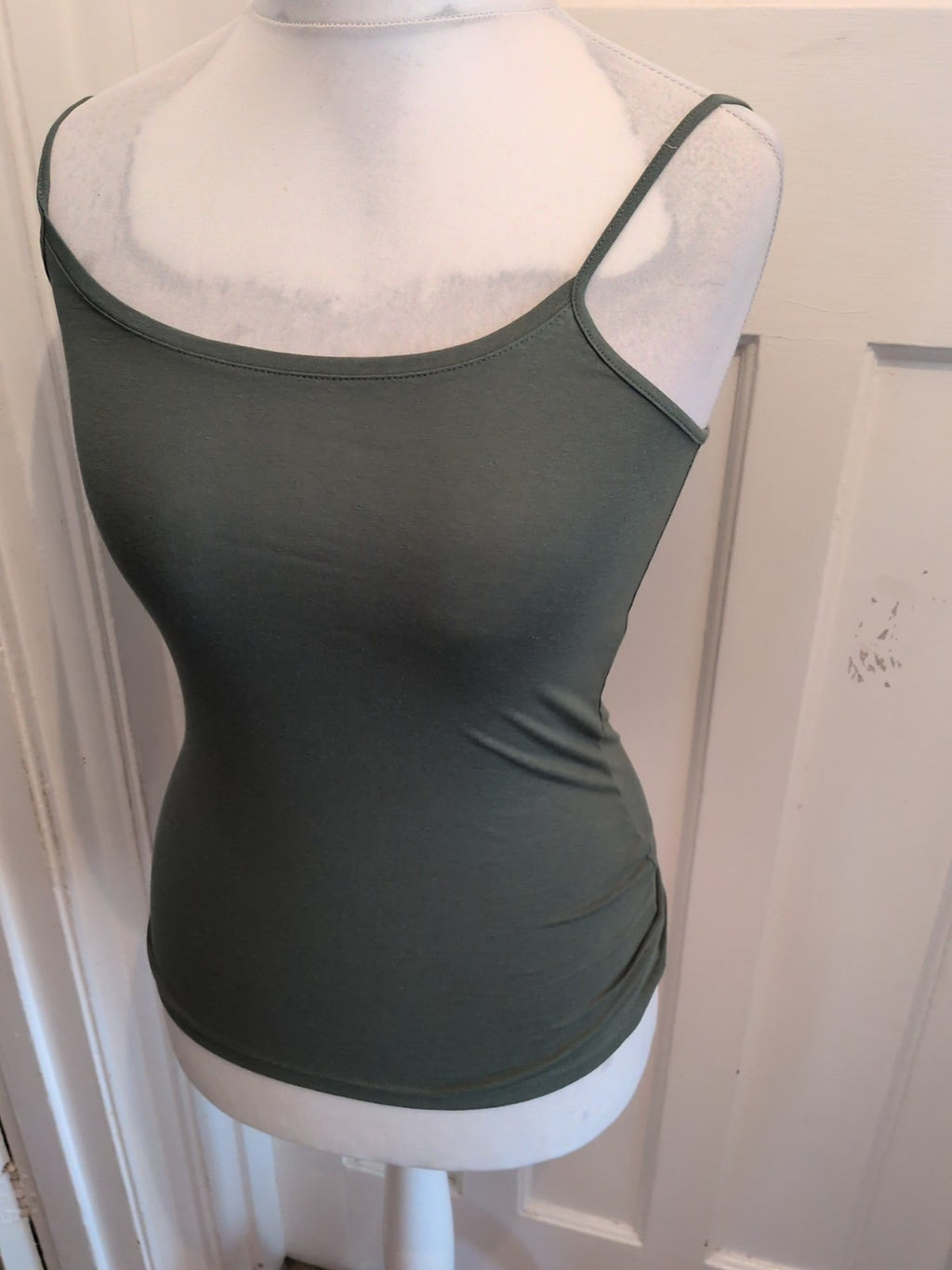 Ladies Khaki Strappy Stretchy Top Size 10 Peacocks Free Delivery